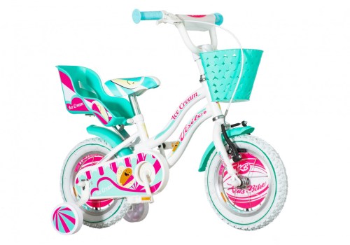 Bicikl Visitor Icecream 12" belo tirkiz roze